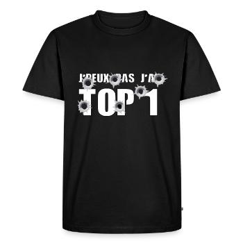J’peux pas j’ai top 1 - T-shirt Premium bio Homme - noir - Devant - Nico (187cm)