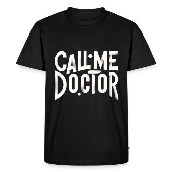 Call Me Doctor 27 - Men's Premium Organic T-Shirt - black - Front - Nico (187cm)