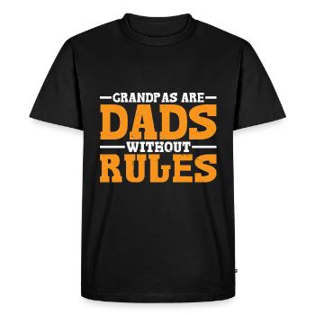 Les grands-pères sont des papas sans règles 3 - T-shirt Premium bio Homme - noir - Devant - Nico (187cm)
