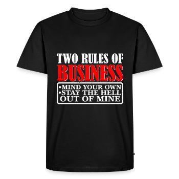 Deux règles de travail, occupez-vous des vôtres 10 - T-shirt Premium bio Homme - noir - Devant - Nico (187cm)