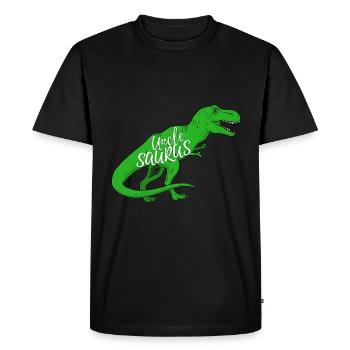 Unclesaurus My Best Uncle Dinosaur - Men's Premium Organic T-Shirt - black - Front - Nico (187cm)