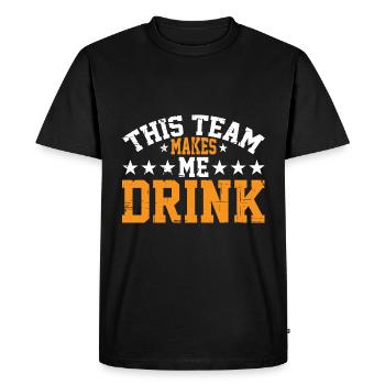 Cette équipe me fait boire 6 - T-shirt Premium bio Homme - noir - Devant - Nico (187cm)