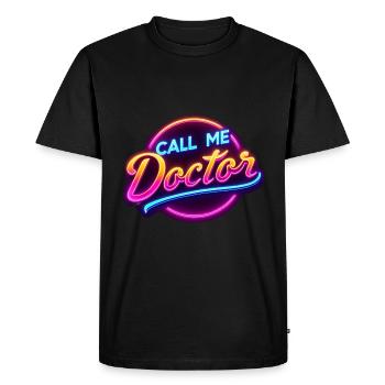 Call Me Doctor 19 - Men's Premium Organic T-Shirt - black - Front - Nico (187cm)
