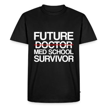 Survivant de l’école de médecine du futur - T-shirt Premium bio Homme - noir - Devant - Nico (187cm)