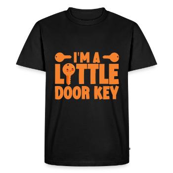 Je suis une petite clé de porte 2 - T-shirt Premium bio Homme - noir - Devant - Nico (187cm)