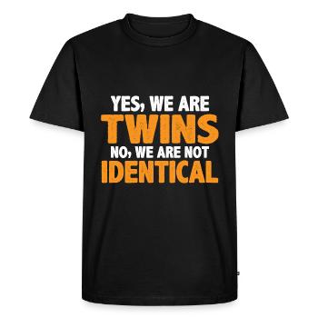 Oui, nous sommes jumeaux, non, nous ne sommes pas identiques 7 - T-shirt Premium bio Homme - noir - Devant - Nico (187cm)