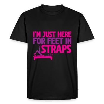 Je suis juste là pour les pieds dans les sangles 2 - T-shirt Premium bio Homme - noir - Devant - Nico (187cm)