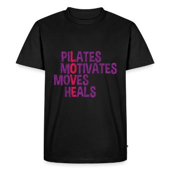 Le Pilates motive les mouvements guérit 3 - T-shirt Premium bio Homme - noir - Devant - Nico (187cm)