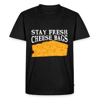 Stay Fresh Cheese Bags 47 - Men's Premium Organic T-Shirt - black - Front - Nico (187cm)