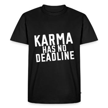 Karma Has No Deadline - Men's Premium Organic T-Shirt - black - Front - Nico (187cm)