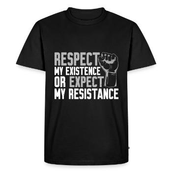 Respectez mon existence ou attendez-vous à ma résistance 9 - T-shirt Premium bio Homme - noir - Devant - Nico (187cm)