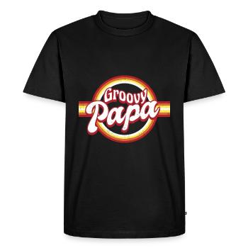 Retro Groovy Papa Matching Family - Men's Premium Organic T-Shirt - black - Front - Nico (187cm)