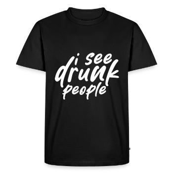 I See Drunk People - Men's Premium Organic T-Shirt - black - Front - Nico (187cm)