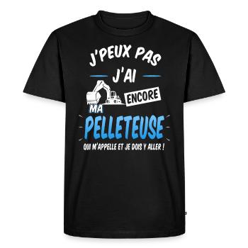 Pelleteuse - T-shirt Premium bio Homme - noir - Devant - Nico (187cm)