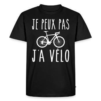 Je Peux Pas J'ai Vélo - T-shirt Premium bio Homme - noir - Devant - Nico (187cm)