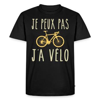 Je Peux Pas J'ai Vélo - T-shirt Premium bio Homme - noir - Devant - Nico (187cm)