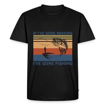 Pêcher Pêcheur Canne à pêche - T-shirt Premium bio Homme - noir - Devant - Nico (187cm)