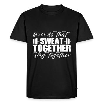 Les amis qui transpirent ensemble restent ensemble 2 - T-shirt Premium bio Homme - noir - Devant - Nico (187cm)
