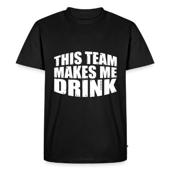Cette équipe me fait boire 7 - T-shirt Premium bio Homme - noir - Devant - Nico (187cm)