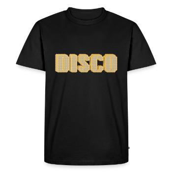 Golden Age DISCO with Bling Bling Gemstones - Men's Premium Organic T-Shirt - black - Front - Nico (187cm)