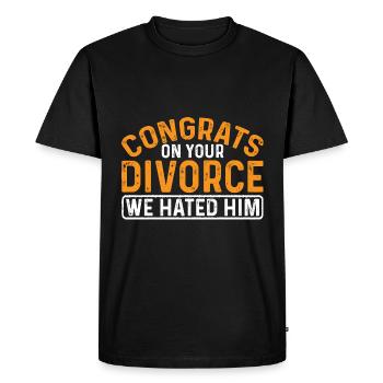 Félicitations pour votre divorce, nous le détestions 7 - T-shirt Premium bio Homme - noir - Devant - Nico (187cm)