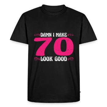 Damn I Make 70 Look Good 3 - Men's Premium Organic T-Shirt - black - Front - Nico (187cm)