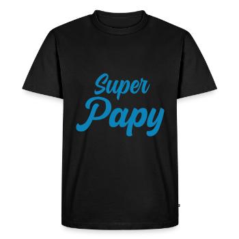 Super Papy Héros Des Petits-Enfants - T-shirt Premium bio Homme - noir - Devant - Nico (187cm)