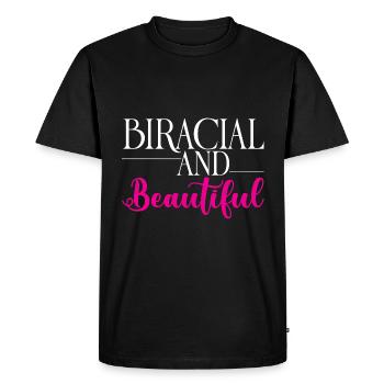 Biracial And Beautiful 2 - Men's Premium Organic T-Shirt - black - Front - Nico (187cm)