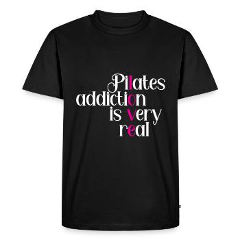 PiLates AddictiOn est très REal 2 - T-shirt Premium bio Homme - noir - Devant - Nico (187cm)