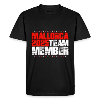 Mallorca 2025 Team - Men's Premium Organic T-Shirt - black - Front - Nico (187cm)