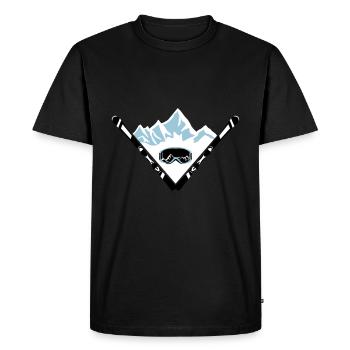 Ski, mountains and goggles - Men's Premium Organic T-Shirt - black - Front - Nico (187cm)