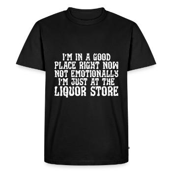 Je suis dans un bon endroit en ce moment, pas émotionnellement 3 - T-shirt Premium bio Homme - noir - Devant - Nico (187cm)