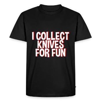 I Collect Knives For Fun - Men's Premium Organic T-Shirt - black - Front - Nico (187cm)