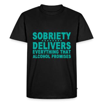 Sobriety Delivers Everything Alcohol Promises 4 - Men's Premium Organic T-Shirt - black - Front - Nico (187cm)