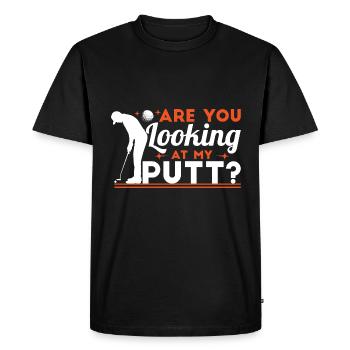 Regardez-vous mon putt - T-shirt Premium bio Homme - noir - Devant - Nico (187cm)