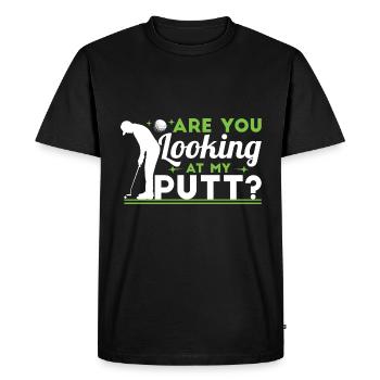 Regardez-vous mon putt - T-shirt Premium bio Homme - noir - Devant - Nico (187cm)