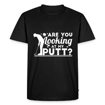 Regardez-vous mon putt - T-shirt Premium bio Homme - noir - Devant - Nico (187cm)