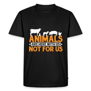 Les animaux sont ici avec nous, pas pour nous 3 - T-shirt Premium bio Homme - noir - Devant - Nico (187cm)