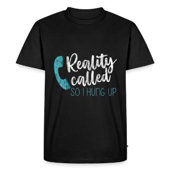La réalité appelée so i hung up 2 - T-shirt Premium bio Homme - noir - Devant - Nico (187cm)