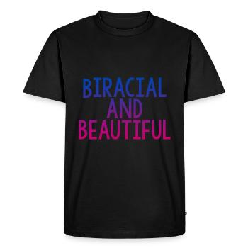 Biracial And Beautiful 4 - Men's Premium Organic T-Shirt - black - Front - Nico (187cm)