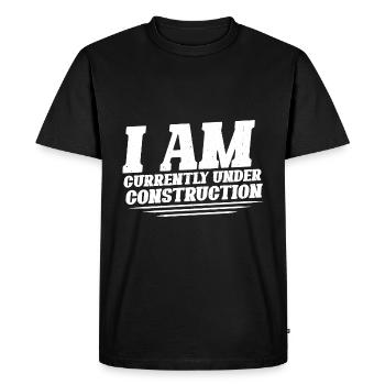 Je suis actuellement en construction 14 - T-shirt Premium bio Homme - noir - Devant - Nico (187cm)