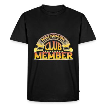 Millionaire Club Member 35 - Men's Premium Organic T-Shirt - black - Front - Nico (187cm)