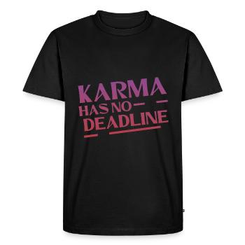 Karma Has No Deadline 4 - Men's Premium Organic T-Shirt - black - Front - Nico (187cm)