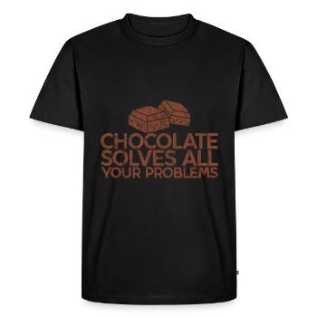 Chocolate Solves All Your Problems 3 - Men's Premium Organic T-Shirt - black - Front - Nico (187cm)