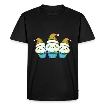 Cream Christmas Comic - Men's Premium Organic T-Shirt - black - Front - Nico (187cm)