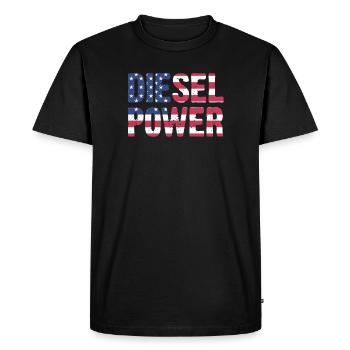 diesel power Trucker Biker Motor Power - Men's Premium Organic T-Shirt - black - Front - Nico (187cm)