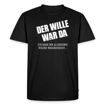 LE TESTAMENT ÉTAIT LÀ - T-shirt Premium bio Homme - noir - Devant - Nico (187cm)
