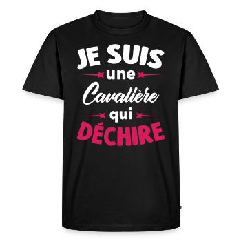 Je suis une Cavalière qui déchire - T-shirt Premium bio Homme - noir - Devant - Nico (187cm)