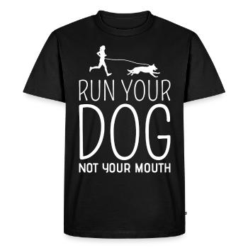 Canicross Trail Running Dog Sport Outdoor Hobby - Men's Premium Organic T-Shirt - black - Front - Nico (187cm)
