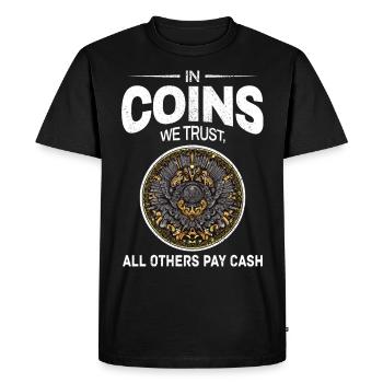 Numismatique de collection de pièces de monnaie - T-shirt Premium bio Homme - noir - Devant - Nico (187cm)